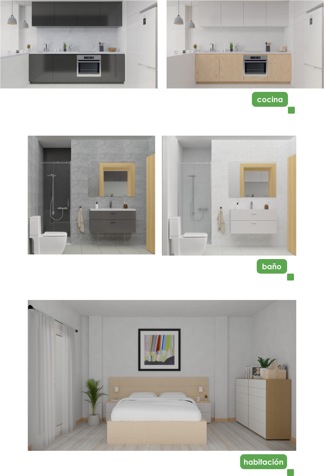 cocina baño habitación